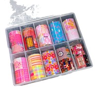 Nouvelles feuilles de transfert pour nail art en plastique, style coréen, prêtes pour Instagram, sûres pour les enfants, non toxiques, motifs patchwork, nœuds, fleurs, animaux mignons