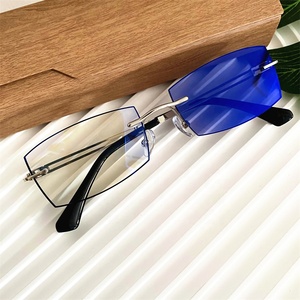 <span class=keywords><strong>Lunette</strong></span> photochromique anti lumière bleue métal argent or rectangle sans monture lunettes antireflet bleus unisexe <span class=keywords><strong>photogray</strong></span> lunettes femmes - Product Image 4