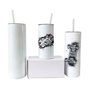 Expédition gratuite depuis l'entrepôt américain : Gobelet isotherme droit en acier inoxydable blanc vierge pour sublimation, 15oz, 20oz, 30oz - Product Image 2