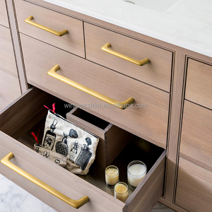 Châu Âu tủ quần áo cửa xử lý đồ nội thất xử lý vàng đen kết hợp lỗ duy nhất Knob - Product Image 5