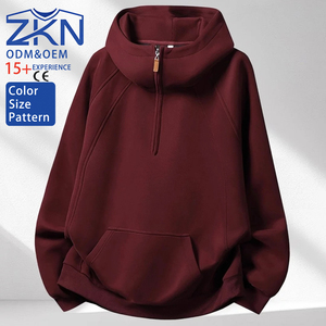 <span class=keywords><strong>Felpa</strong></span> Pesante Tridimensionale in Puro Cotone <span class=keywords><strong>Rossa</strong></span> Casual Ecologica <span class=keywords><strong>con</strong></span> Cappuccio e Zip per Uomo e Donna, Vestibilità Ampia, Autunno Inverno - Product Image 1