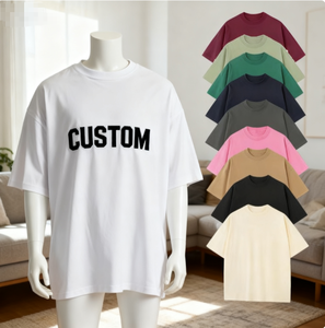 T-shirt Homme Personnalisé Haut de Gamme en Coton Lourd 100% avec Logo, T-shirt Oversize Personnalisé par Transfert Thermique – Vente en Gros - Product Image 2