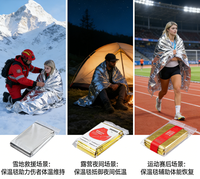 Couverture de premiers secours imperméable pliable en feuille d'aluminium de 1 mm d'épaisseur pour la randonnée en plein air, le camping, les situations d'urgence SOS, couleur or argenté, pour adultes, toutes saisons