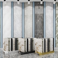 Présentoir de carreaux en céramique à grain de bois, type inséré incliné, sur pied, mobile, conception épaissie, pour échantillons de pierre, modèle 02