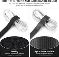Bande en nylon souple réutilisable double face, écologique, résistante à la chaleur, auto-adhésive, pour le rangement au bureau et à la maison