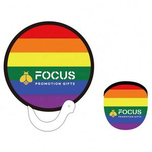 พัดลมมือถือแบบพับได้ ทำจากไนลอนทรงกลม ลายโลโก้สไตล์วินเทจ ทำมือ เป็นมิตรกับสิ่งแวดล้อม พร้อมพิมพ์ลายแบบซับลิเมชั่น - Product Image 3