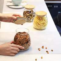 Bouteilles de rangement en verre Vietnam, bouchons, boîtes à épices, bocaux Mason, récipient alimentaire, boîtes à biscuits, dôme personnalisé, couvercles en bois de bambou
