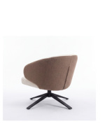 Fauteuil d'appoint pivotant moderne rembourré avec base en métal noir, chaise de salon contemporaine pour salon et hôtel