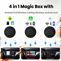 PlayAiBox Android 15 Boîtier AI sans fil CarPlay Qualcomm 6350 8 Go + 128 Go Réseau 5G pour Netflix/YouTube Prise en charge de la mise en miroir d'écran