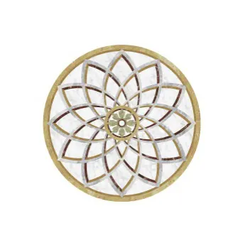 Mármore mosaico medallion compasso mesa top
