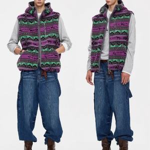 Wholesale Fairman Pattern Outerwear <b>Men's</b> Sleeveless Sweatshirt Double-Sided Soft Textured Polar <b>Fleece</b> <b>Men's</b> Zip up Hoodie <b>Vest</b> - Product Image 6