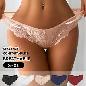 Slip da Donna Sexy con Stampa Floreale a Vita Bassa, Eleganti Mutandine in Pizzo Forgiato, Bikini per Donne - Product Image 2