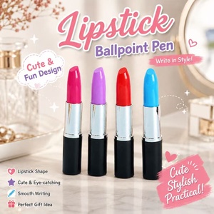 Gran Variedad de Modelos, Bolígrafo Novedoso <span class=keywords><strong>con</strong></span> Forma de Lápiz Labial de Plástico de 1.0 mm, Mini Bolígrafo <span class=keywords><strong>con</strong></span> Logotipo para Regalo - Product Image 1