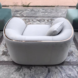 Luxury Modern Eco-Friendly Velvet Armchair Living Room Furniture <b>Gold</b> Stainless Steel Metal Trim Accent <b>Sofa</b> Chair Home Office - Product Image 1