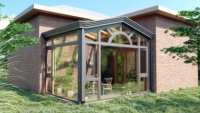 Véranda triangulaire rétractable en aluminium, directement de l'usine, à prix abordable - Serre et maison en verre écologiques pour jardin, chambre et parc
