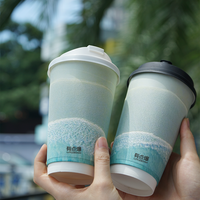 Mode jetable formant des tasses de papier pour le café chaud personnalisé imprimé avec des couvercles emballage écologique à emporter de récipient d'aliment en vrac