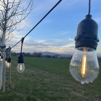 CE ROHS IP65 Étanche LED Guirlande Festoon Guirlande Lumineuse 10m 48ft S14 Ampoule pour Patio Extérieur Camping Décorations De Noël