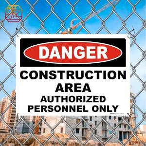 Açık kurallar ve yönergeler ile alüminyum, yağmur geçirmez tipten yapılmış 14 inç x 10 inç "tehlikeli inşaat alanı güvenlik işareti" - Product Image 4