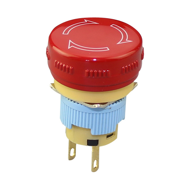Waterproof Ip65 16mm Emergency Stop Mushroom Button Latching Plastic Push Switch 4 Pins CE Rohs Factory Direct