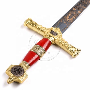Réplique de l'épée du roi Salomon de luxe du Xe siècle, MS 85 cm, avec manche rouge - Product Image 4