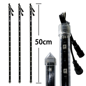 E-top lampu tabung salju <span class=keywords><strong>Led</strong></span> DC 12V, lampu tabung Meteor RGB lanskap panjang 0.5 Meter DC 12V 3D 30 piksel - Product Image 3