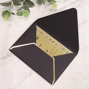 Tarjeta de invitación acrílica de espejo dorado con proceso de estampado negro con patrón de corte láser y sobre a juego para eventos de <span class=keywords><strong>boda</strong></span> - Product Image 4