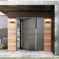 Porte blindée européenne pour maison, porte d'entrée extérieure, porte de sécurité, design moderne, porte en acier et aluminium pour hôtel