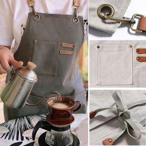 Tablier en toile 100 % coton anti-huile sans manches pour la maison, la cuisine, le jardinage, le travail, les salons de thé, les cafés, les laiteries, impression personnalisée, vente en gros - Product Image 6