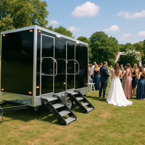 Oem/ODM tùy chỉnh cắm trại/vườn Trailer sang trọng di động nhà vệ sinh Trailer 3 quầy hàng ngoài trời VIP di động di động Trailer nhà vệ sinh - Product Image 3
