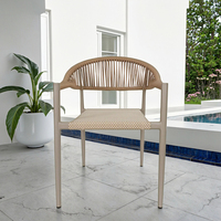 Moderne Confortable Empilable En Aluminium Corde Patio Salle À Manger Fauteuil Meubles pour Jardin Porche Extérieur Balcon Chambre