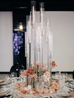 Candélabre de mariage à 9 bras en cristal clair à 9 bras bougeoir de mariage de luxe centre de table candélabre en cristal