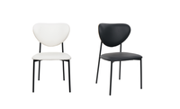 Chaise de salle à manger moderne minimaliste en fer rembourrée avec coussin en cuir, cadre métallique antirouille, pieds stables, pour la maison, la cuisine, la salle à manger