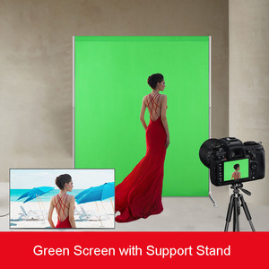 Toile de fond verte 1,5*2m avec support, panneau chroma key pour diffusion en direct, enregistrement vidéo, accessoires de studio <span class=keywords><strong>photo</strong></span> - Product Image 5