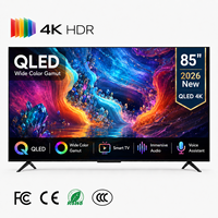 Téléviseur intelligent Android QLED 4K de 85 pouces, grand écran pour cinéma maison, hôtel, bar sportif, vente au détail et utilisation commerciale