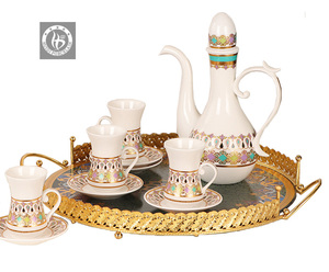 OEM logo personalizado decorativo etiqueta blanca de porcelana de importación <span class=keywords><strong>tazas</strong></span> de café de cerámica árabe - Product Image 1