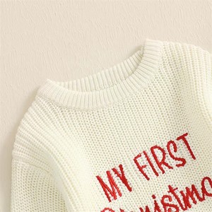 Tutina da Neonato Lavorata a Maglia con Ricamo Primo Natale e Girocollo - Product Image 4