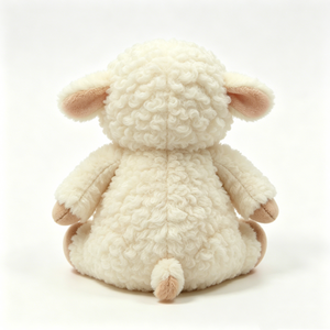Cordero de peluche personalizado, almohada suave de oveja, cordero de peluche de lana rizada y esponjosa, adorable cordero de peluche color crema - Product Image 2