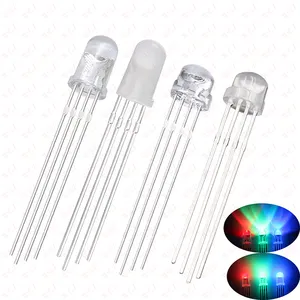 5 มม.RGB LED ไดโอด 4 Pins ธรรมดาขั้วบวก/แคโทด Tri สีโคมไฟ LED ไดโอด LED 5 มม.4pin RGB ผ่านรู led