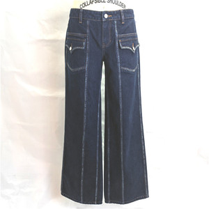 Wholesale Supplier Female Clothing Custom <b>Women</b> Vintage Denim Pants Retro Jeans Classic Style Wide Leg Trousers - Product Image 5