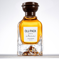 Flacon de parfum en verre carré vide de 50 ml pour homme, best-seller en gros, avec bouchon noir