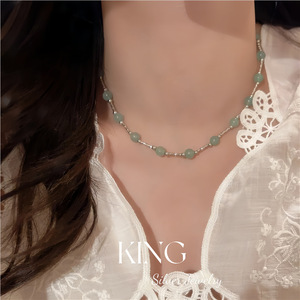 Collier en argent King Silver Jewelry avec perles et pierres naturelles, design géométrique, pour femme, à porter au quotidien - Product Image 3
