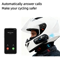 Casque Bluetooth sans fil pour moto, étanche, avec suppression du bruit, interphone mains libres, micro amovible, nouvel accessoire
