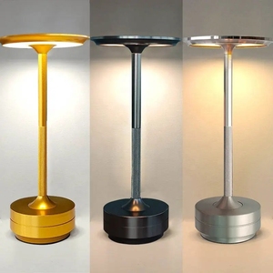 Lampada da Tavolo LED <span class=keywords><strong>Poldina</strong></span> di Lusso, Ricaricabile Senza Fili, in Metallo con Controllo Touch, per Hotel, Bar, Soggiorno, Lettura e Decorazione - Product Image 2