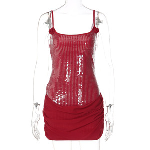 Última Moda <span class=keywords><strong>de</strong></span> Verano, Vestido Mini Sexy con Espalda Descubierta, Ajustado, con Lentejuelas y Parches, para Fiesta, Club, Calle, <span class=keywords><strong>Ropa</strong></span> <span class=keywords><strong>de</strong></span> Mujer 3520 - Product Image 6