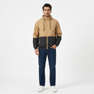 Light <b>Weight</b> Best Quality Men's Windbreaker Packable Hooded Jacket <b>Stand</b> Collar Front Outdoor Running Hiking Washable Windproof - Product Image 1