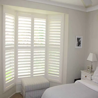 Kit de volets persiennes en PVC imitation bois résistant aux UV, prix de gros, installation horizontale extérieure DIY, volets de plantation prêts à l'emploi