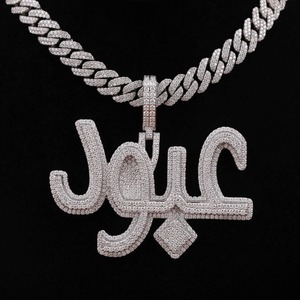 Colgante de Plata de Ley Personalizable Totalmente Cubierto de Diamantes, Estilo Hip Hop, Único y Moderno, Chapado en Blanco, Forma Exagerada, para Raperos - Product Image 3