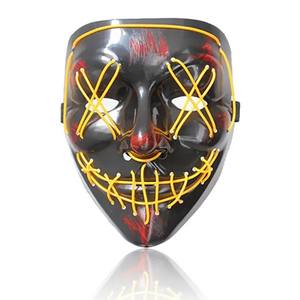 Fábrica China Máscara Led de Halloween Máscara de miedo iluminada para disfraz de Cosplay de Halloween y suministros para fiestas - Product Image 4