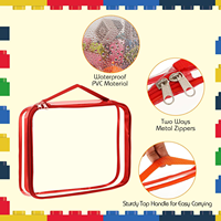 Sacs de rangement pour jouets en PVC transparent imperméable, recyclables, à fermeture éclair, avec gaufrage, taille et logo personnalisés, vente en gros