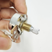 Potentiomètre de guitare à noyau en aluminium et manchon en cuivre 15MM 18MM A/B 250K 500K, bouton de contrôle du volume et du tonalité pour guitare électrique et basse